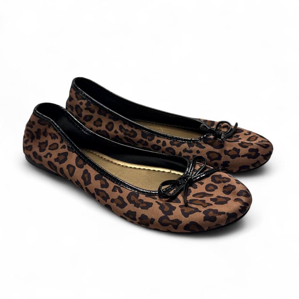 American Eagle Y2K 2000s Leopard print ballet flats with bow detail size 5 1/2